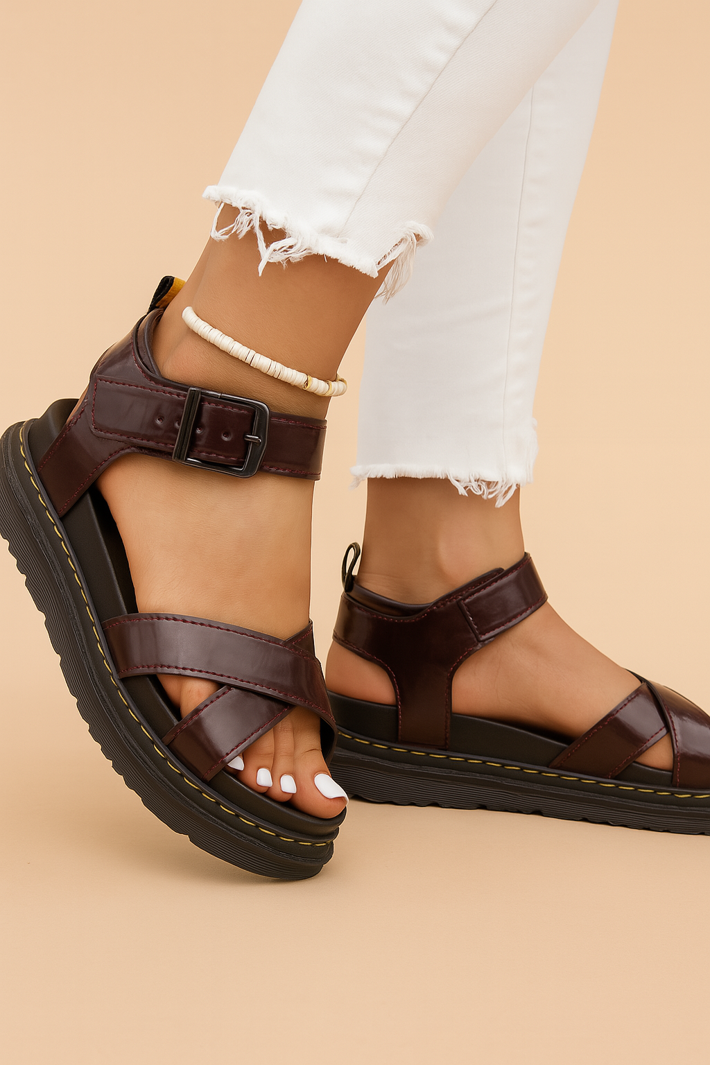 Charice | Strappy Platform Sandals with Buckle 1