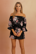 ELSIE | Sexy Off-the-Shoulder Print Dress 0