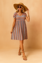 Josie | Stylish and Flowy Boho Striped Mini Dress 2