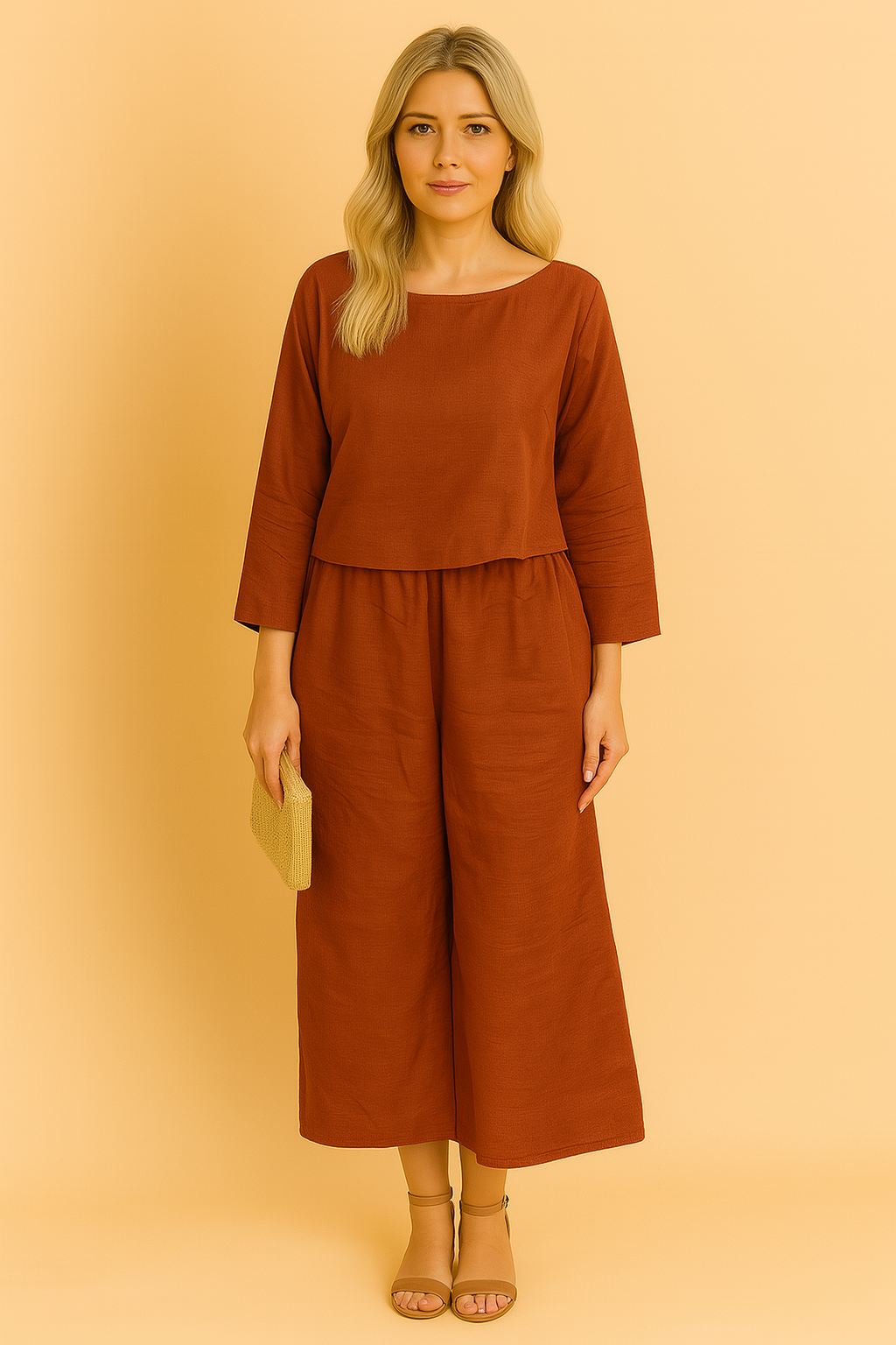 Lily | Airy Linen Set: Blouse and Trousers 1