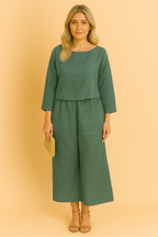 Lily | Airy Linen Set: Blouse and Trousers 2