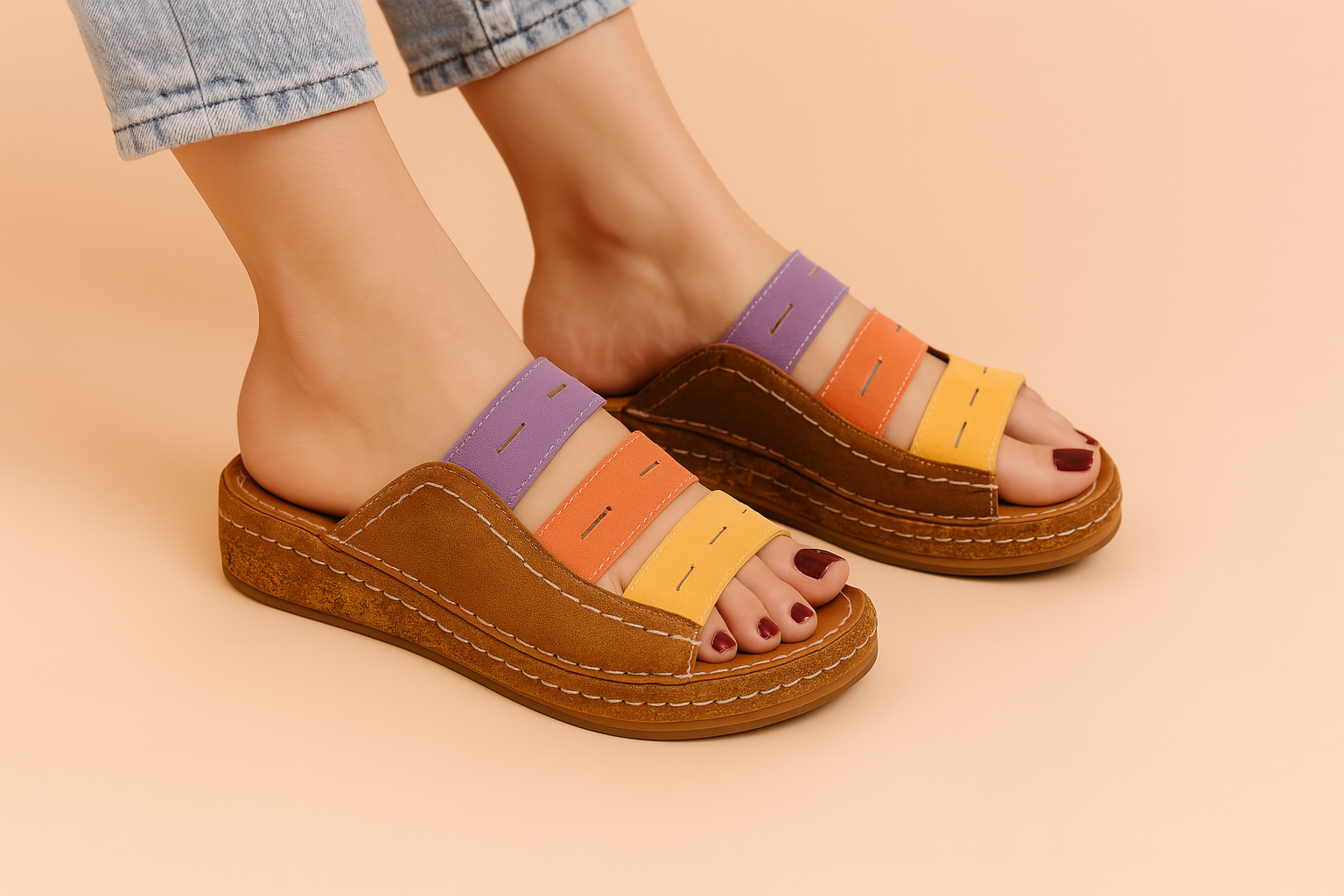 Sophia | Colorful Wedge Sandals 3
